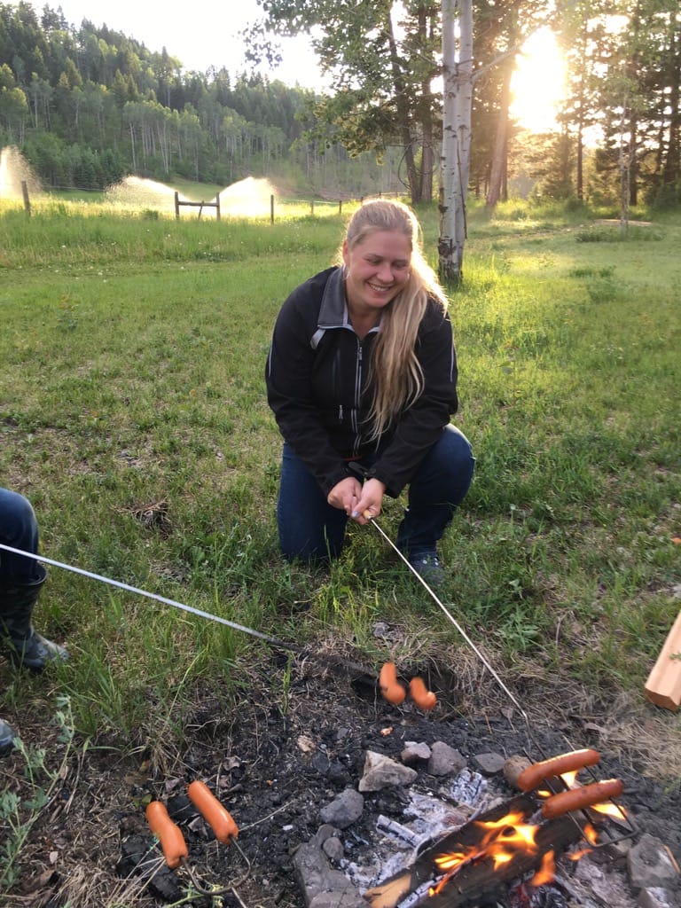 Campfire connection during retreat experience