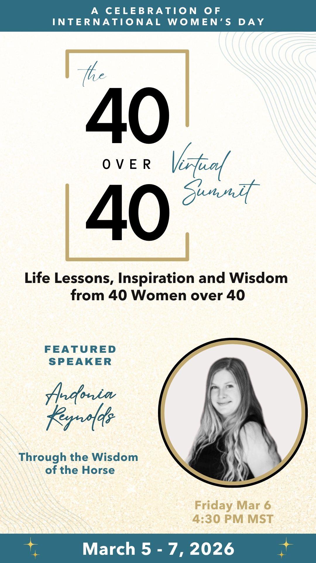 40 Over 40 virtual summit featured speaker event